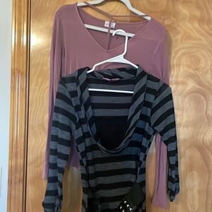 2 Long Sleeve Blouse Tops